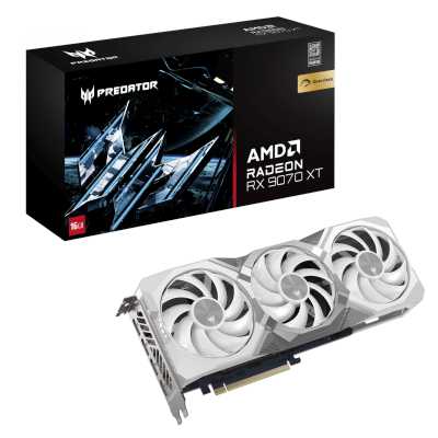 видеокарта Acer AMD Radeon RX 9070 XT Predator BiFrost White OC 16GB DP.Z4FWW.P02