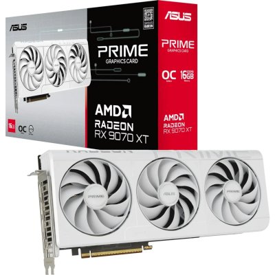 ASUS AMD Radeon RX 9070 XT 16Gb PRIME-RX9070XT-O16G-WHITE