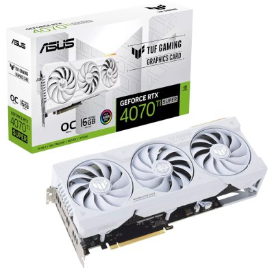 ASUS nVidia GeForce RTX 4070 Ti Super 16Gb TUF-RTX4070TIS-O16G-WHITE-GAMING
