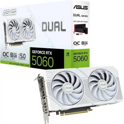 ASUS nVidia GeForce RTX 5060 8Gb DUAL-RTX5060-O8G-WHITE