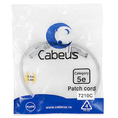 Cabeus PC-UTP-RJ45-CAT.5E-0.5M