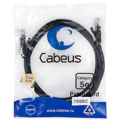 Cabeus PC-UTP-RJ45-CAT.5E-1.5M-BK
