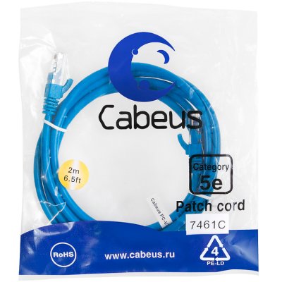 Cabeus PC-UTP-RJ45-Cat.5e-2m-BL