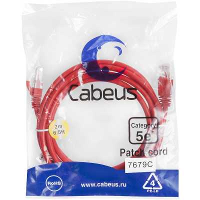 Cabeus PC-UTP-RJ45-Cat.5e-2m-RD-LSZH
