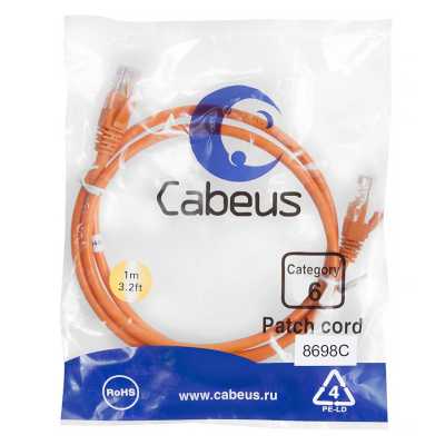 Cabeus PC-UTP-RJ45-Cat.6-1m-OR