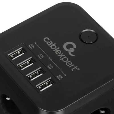 сетевой фильтр Cablexpert Cube CUBE-3-U4-B-1.5