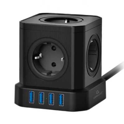 сетевой фильтр Cablexpert Tower TWR-5-U4-B-3