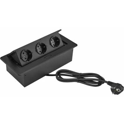 розетка для столешницы Cactus CS-SOCKET-EU3-BK