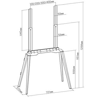 подставка для телевизора Cactus CS-ST3644BKWN