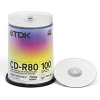 диск CD-R TDK 75000001265/CD-R80PWWCBA100