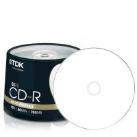 диск CD-R TDK 80m, 700Mb, 52x PhotoPrint Slim