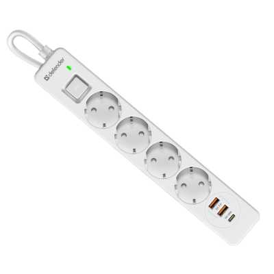 сетевой фильтр Defender DFS 141 White