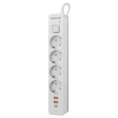 сетевой фильтр Defender DFS 141 White
