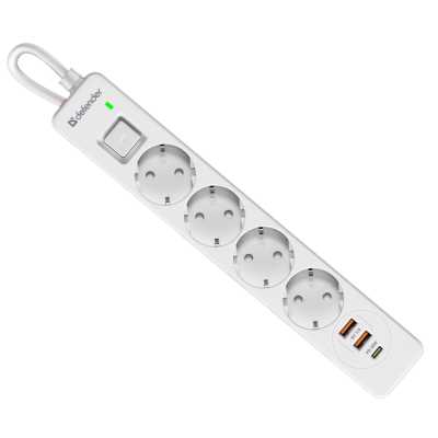 сетевой фильтр Defender DFS 143 White