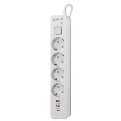 сетевой фильтр Defender DFS 143 White