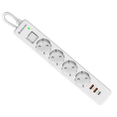 сетевой фильтр Defender DFS 145 White
