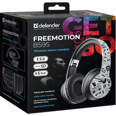 гарнитура Defender FreeMotion B595 Black Print