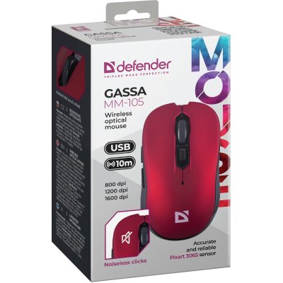 мышь Defender Gassa MM-105 Red
