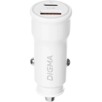 автомобильное зарядное устройство Digma DGC2C0HX12WH