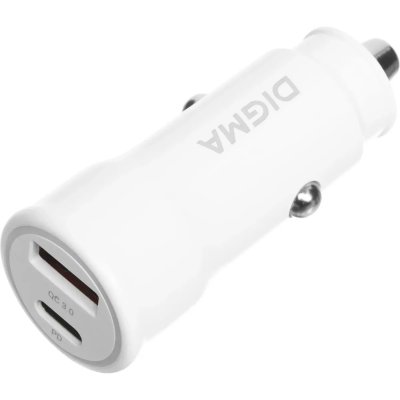автомобильное зарядное устройство Digma DGC2C0HX12WH