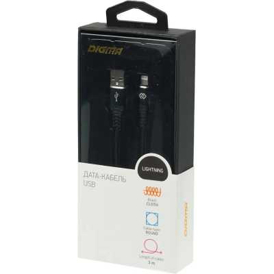 кабель Digma LIGHT-3M-BRAIDED-BLK