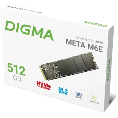 SSD диск Digma Meta M6E 512Gb DGSM4512GM6ET