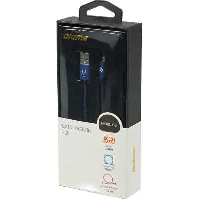 кабель Digma MICROUSB-1.2M-BRAIDED-BL