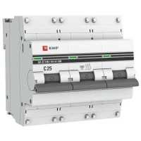 автоматический выключатель EKF ВА 47-100 3P (C) 10kA 25 А mcb47100-3-25C-pro