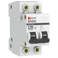 автоматический выключатель EKF ВА 47-29 2P (C) 4.5kA 20 А mcb4729-2-20C