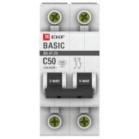 EKF ВА 47-29 2P (C) 4.5kA 50 А mcb4729-2-50C