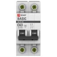 EKF ВА 47-29 2P (C) 4.5kA 63 А mcb4729-2-63C