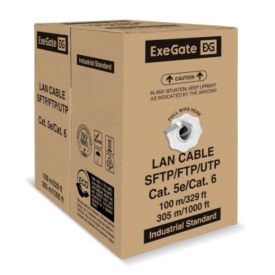 витая пара ExeGate UTP4-C5e-CU-S24-IN-PVC-GY-305-FLUKE EX301079RUS