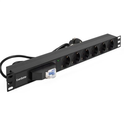 блок розеток Exegate ServerPro PDU-19H610 Al-6S-EU2.5-1P