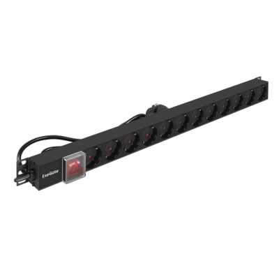 блок розеток ExeGate ServerPro PDU-V120 Al-12S-EU2.5-SW EX296172RUS