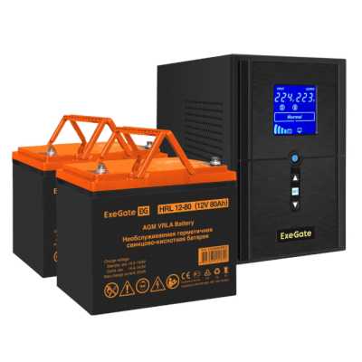 комплект ИБП ExeGate SineTower SZ-1000.LCD.AVR.2SH.1C13.USB EX296802RUS
