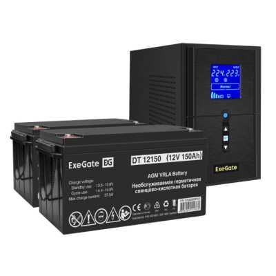 комплект ИБП ExeGate SineTower SZ-1000.LCD.AVR.2SH.1C13.USB EX296809RUS