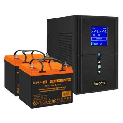 комплект ИБП ExeGate SineTower SZ-1500.LCD.AVR.2SH.1C13.USB EX296815RUS