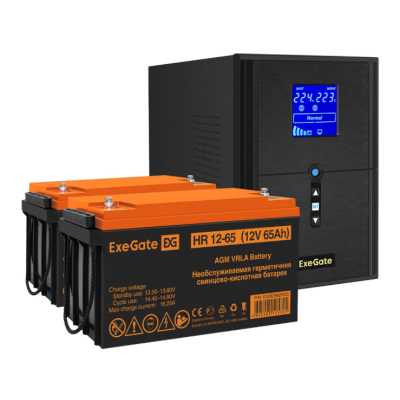 комплект ИБП ExeGate SineTower SZ-2000.LCD.AVR.3SH.1C13.USB EX296845RUS