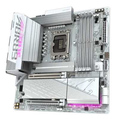 Материнская плата GigaByte B860M Aorus Elite WIFI6E ICE, LGA1851, Intel B860, 4xDDR5, 4xSATA, 3xM.2, 2xPCIe 5.0 x16, DisplayPort, HDMI, Thunderbolt, 1x2.5Gb LAN, 1x1Gb LAN, 7.1, microATX, фото4