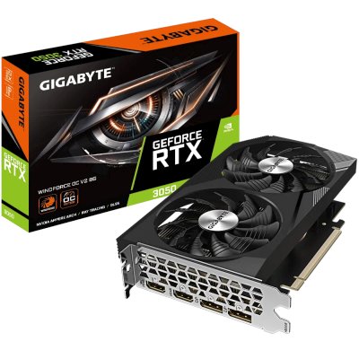 видеокарта GigaByte nVidia GeForce RTX 3050 8Gb GV-N3050WF2OCV2-8GD