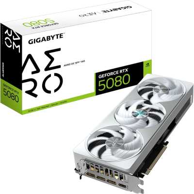 видеокарта GigaByte nVidia GeForce RTX 5080 16Gb GV-N5080AERO OC-16GD