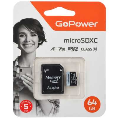 карта памяти GoPower 64GB 00-00025676