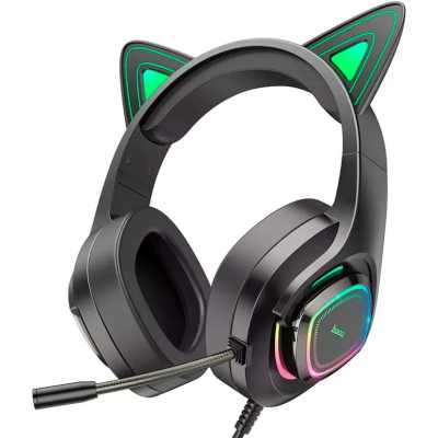 гарнитура Hoco W107 Cute Cat Black