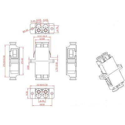 оптический проходной адаптер Hyperline FA-P11Z-DLC/DLC-N/WH-BL