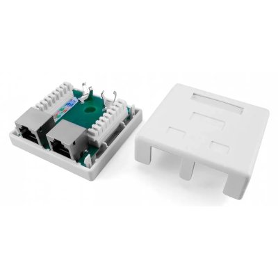 розетка компьютерная Hyperline SB1-2-8P8C-C5e-SH-WH