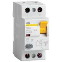 автомат дифференциальный IEK 10мА тип AC ВД1-63 2 полюса 16 А MDV10-2-016-010