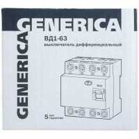 выключатель дифференциальный (УЗО) IEK ВД1-63 4Р 25А 30мА Generica MDV15-4-025-030
