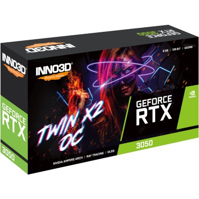 видеокарта Inno3D nVidia GeForce RTX 3050 Twin X2 OC 8Gb N30502-08D6X-1711VA41