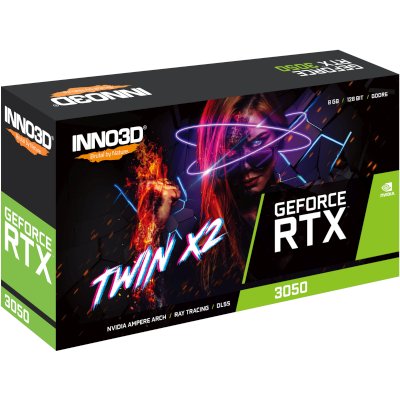 видеокарта Inno3D nVidia GeForce RTX 3050 Twin X2 8Gb N30502-08D6-1711VA41