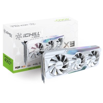 Inno3D nVidia GeForce RTX 4060 Ti iChill X3 White 8Gb C406T3-08D6X-17113280